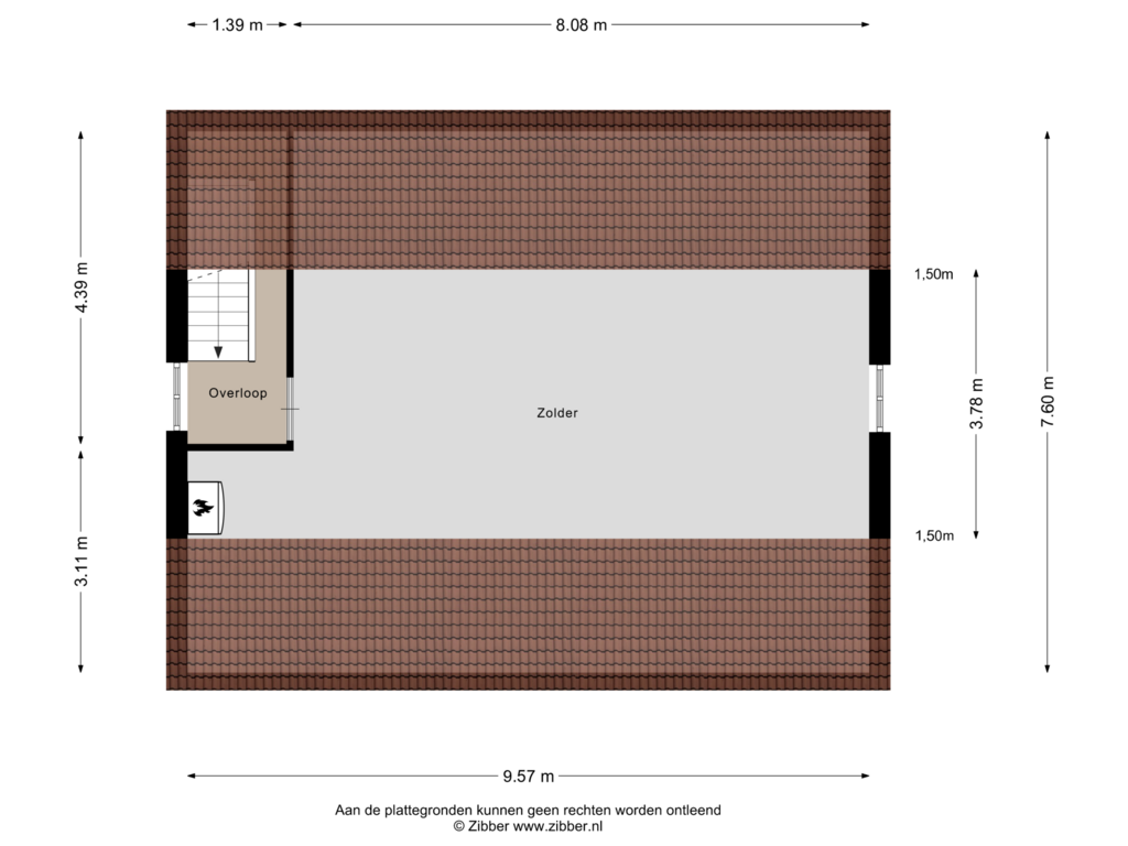 View floorplan of Zolder of Langenboomseweg 70