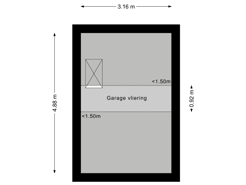 Bekijk plattegrond van Garage Vliering van Kamille 21