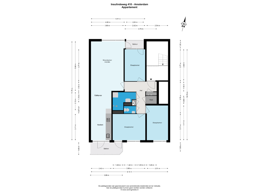 View floorplan of Appartement of Insulindeweg 410