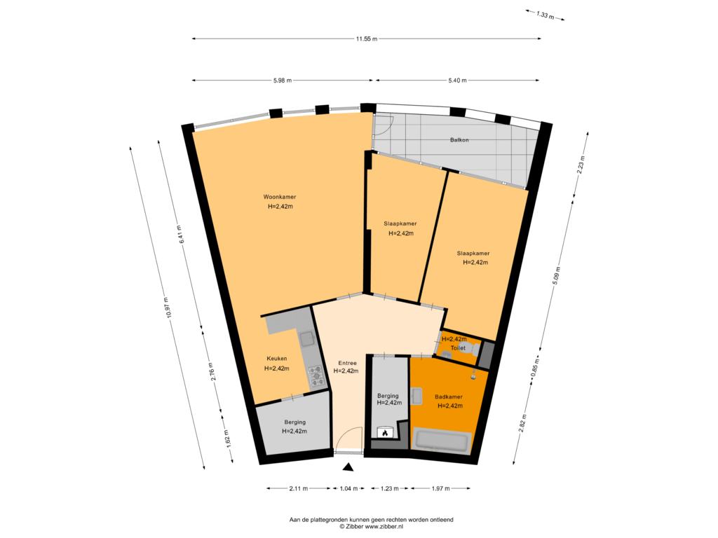 Bekijk plattegrond van Appartement van De Mui 27