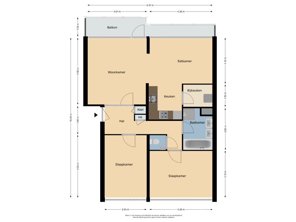 Bekijk plattegrond van Appartement van Berkenstraat 96