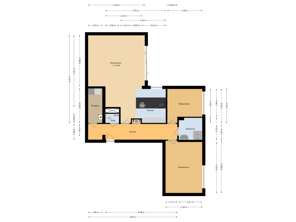 Bekijk plattegrond van Begane grond van Laan der V.O.C. 256