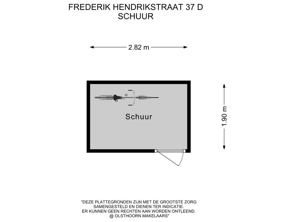 Bekijk plattegrond van Schuur van Frederik Hendrikstraat 37-D