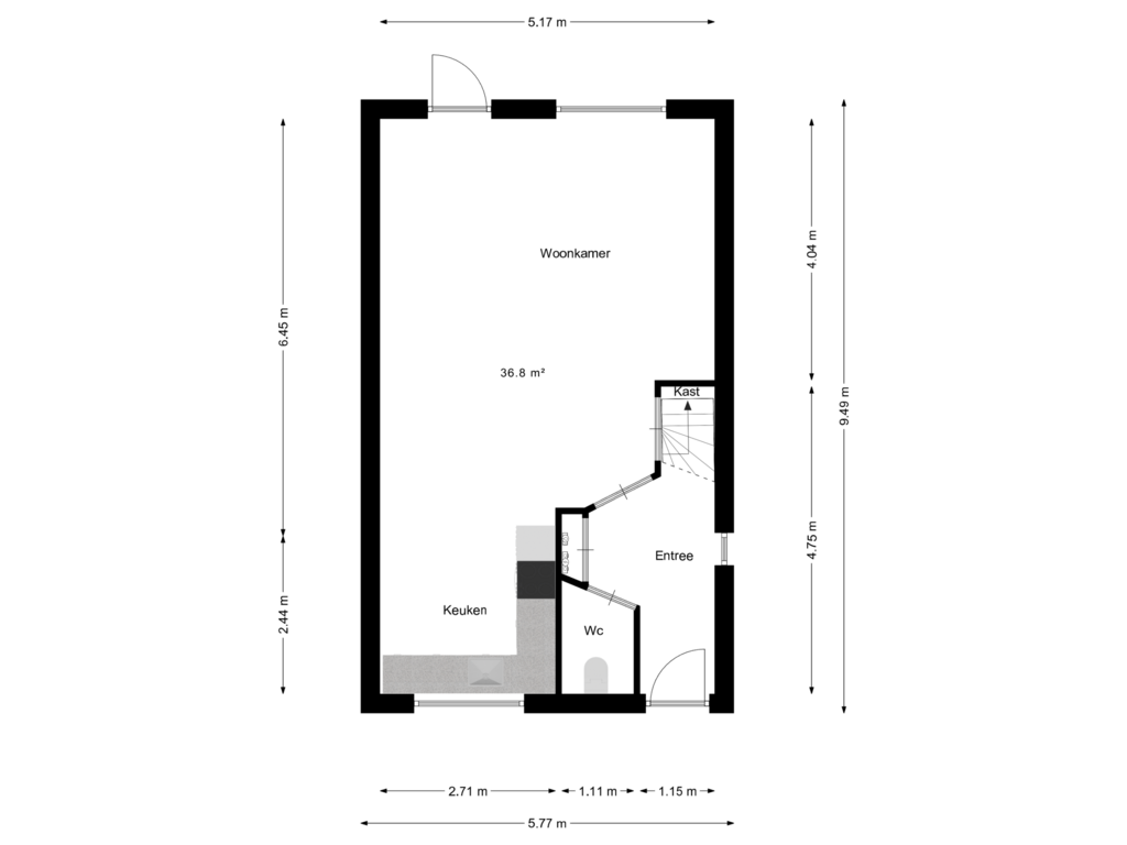 Bekijk plattegrond van Begane grond van Elisabeth Kuyperstraat 69