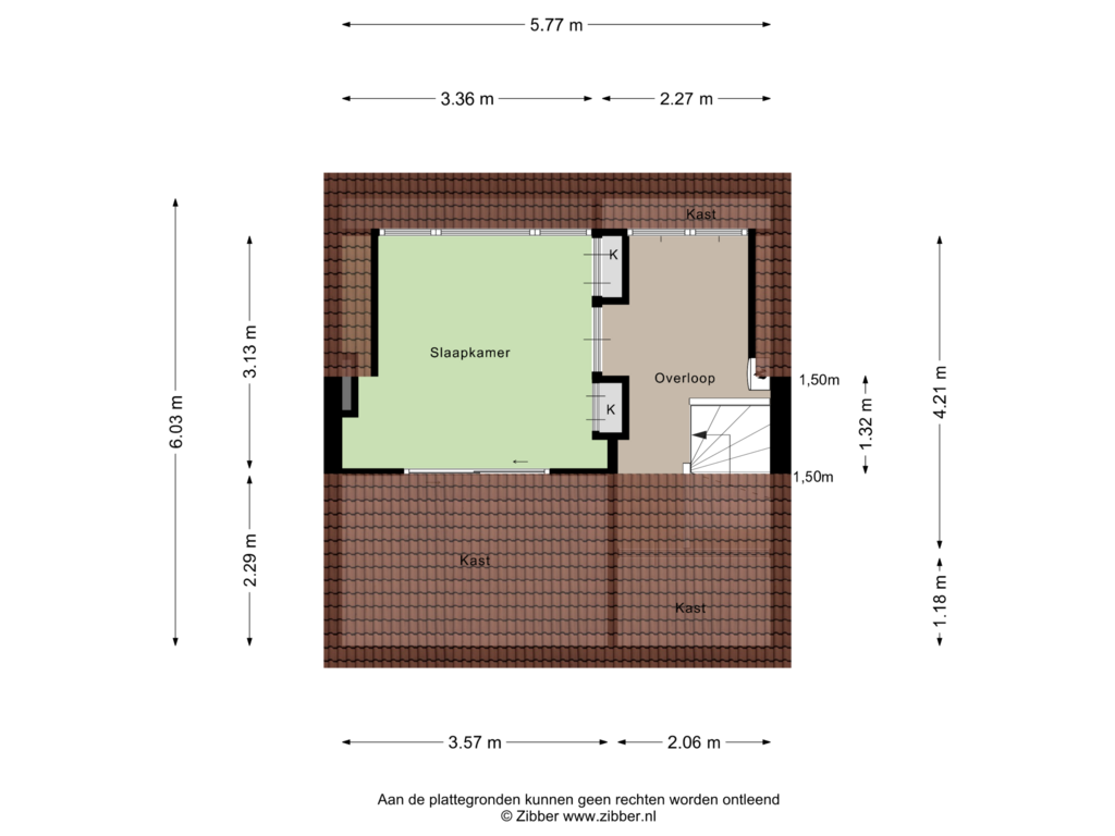 View floorplan of Tweede verdieping of Cort van der Lindenlaan 3