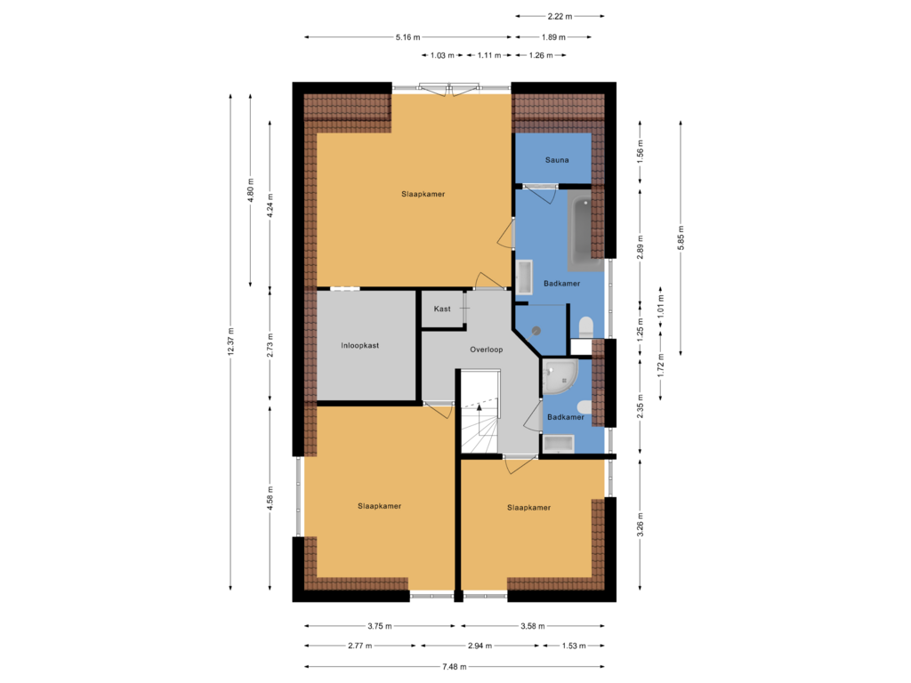 View floorplan of Eerste verdieping of Heemraadschapslaan 26