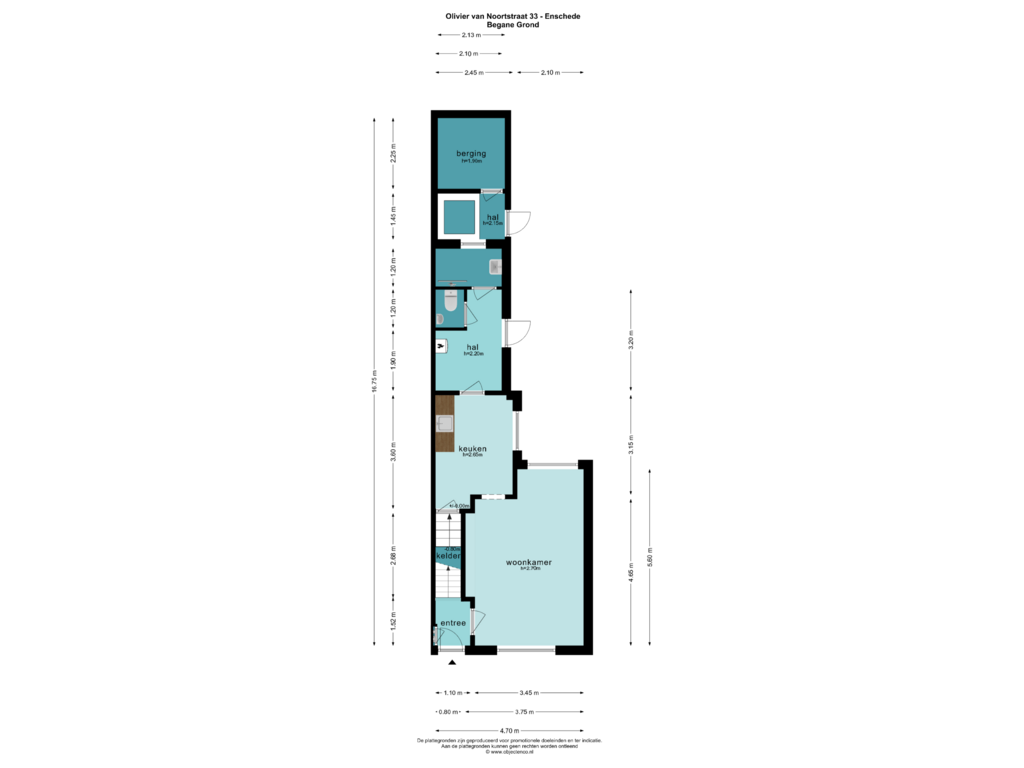 Bekijk plattegrond van BEGANE GROND van Olivier van Noortstraat 33