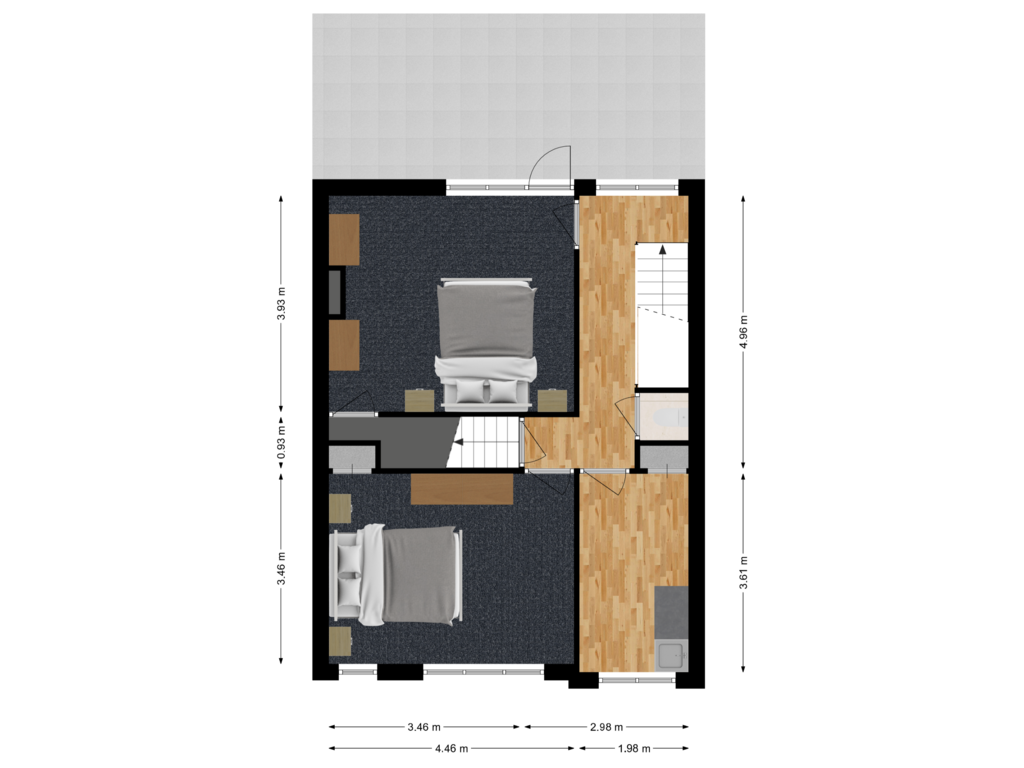 View floorplan of Eerste verdieping of Acaciastraat 21