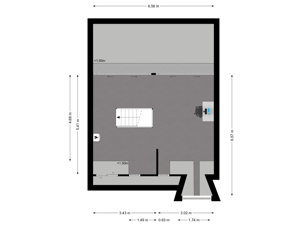 View floorplan of Tweede verdieping of Acaciastraat 21