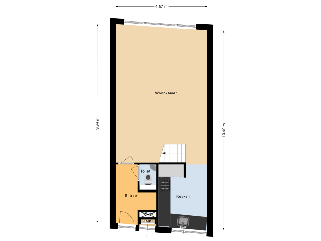 Bekijk plattegrond van Begane grond van Marktstraat 33