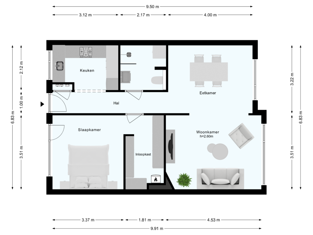 Bekijk plattegrond van Appartement van Prinses Beatrixlaan 42