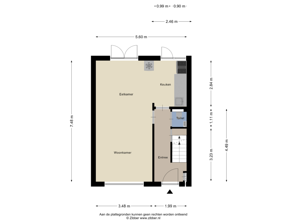 Bekijk plattegrond van Begane Grond van Leliestraat 102