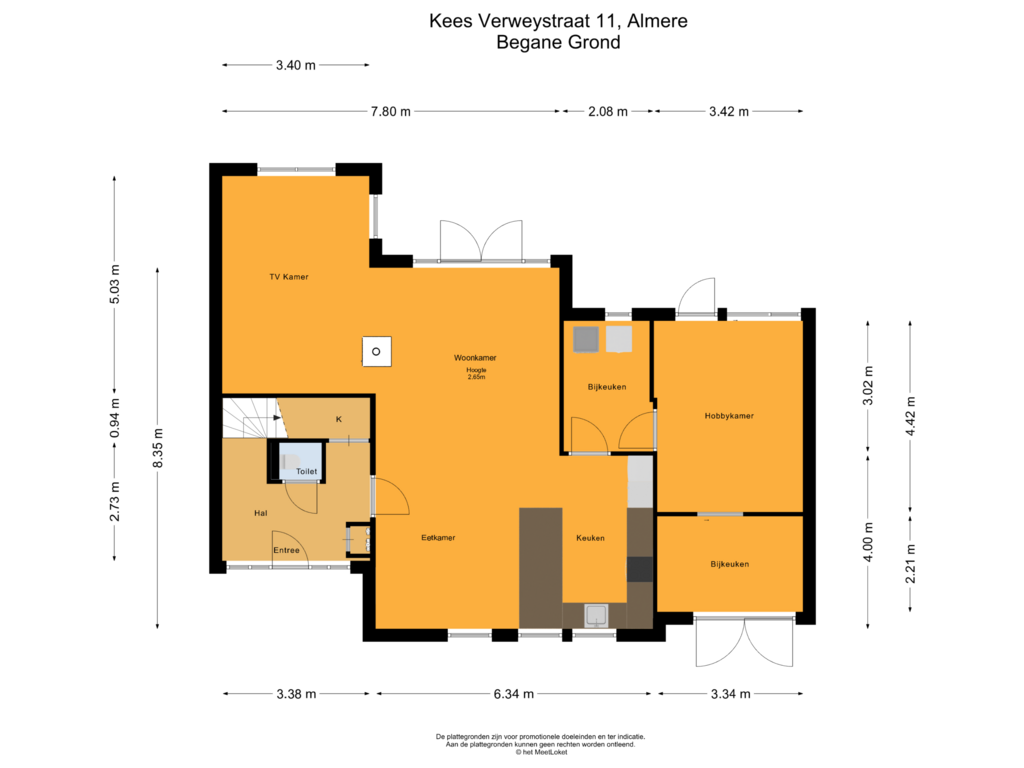 View floorplan of Begane Grond of Kees Verweystraat 11