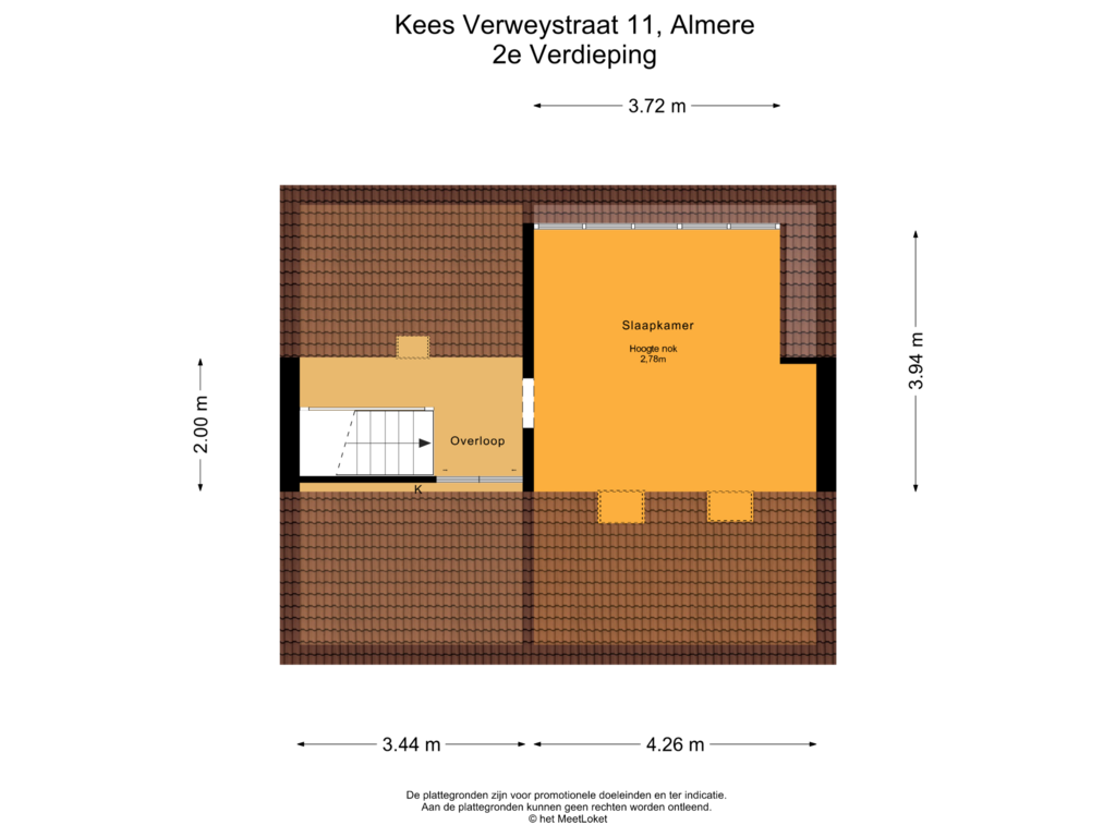 View floorplan of 2e Verdieping of Kees Verweystraat 11