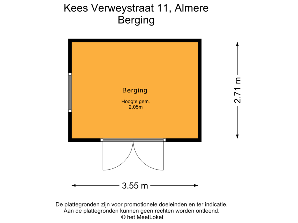 View floorplan of Berging of Kees Verweystraat 11