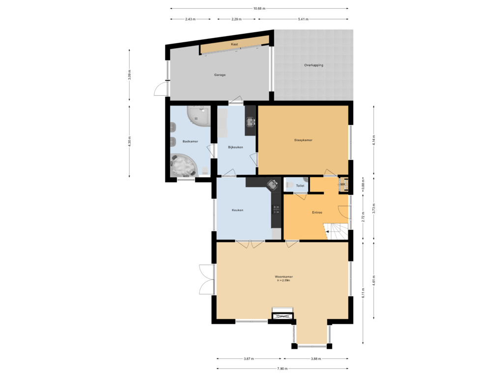 Bekijk plattegrond van Begane grond van Kerkuil 6