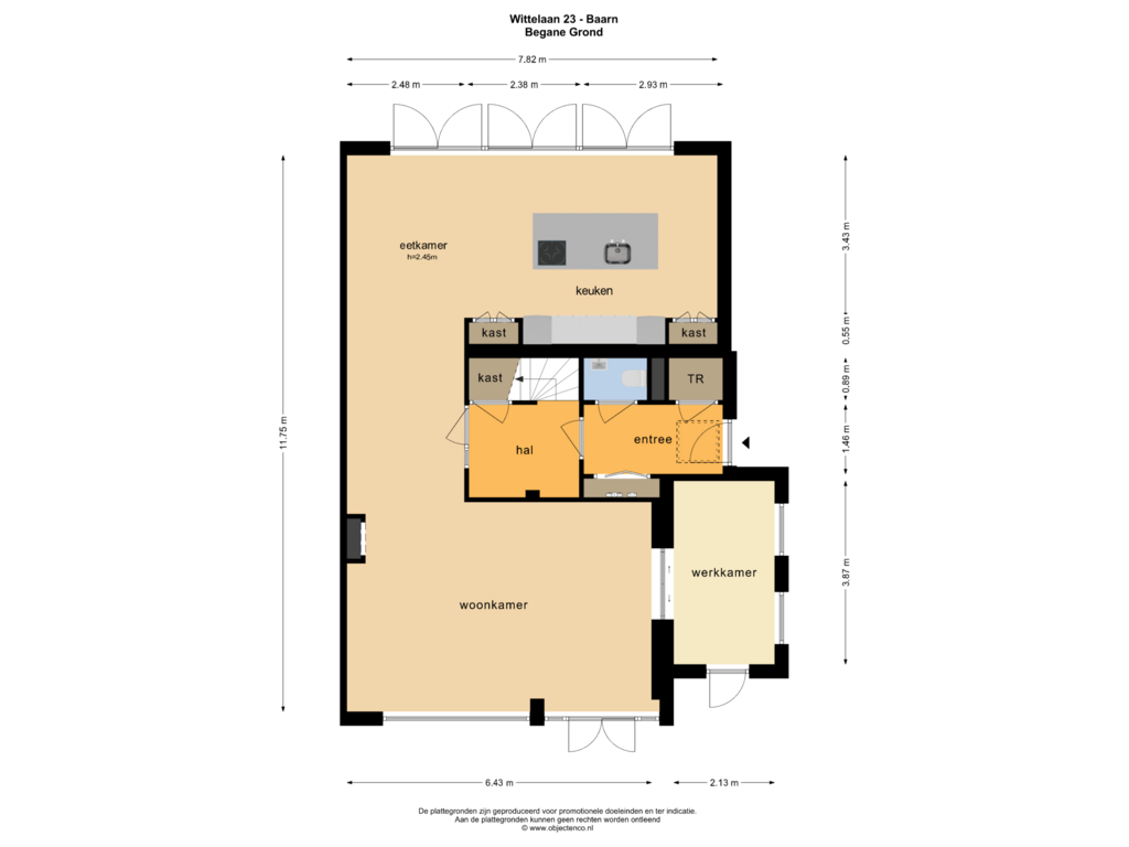 View floorplan of BEGANE GROND of Wittelaan 23