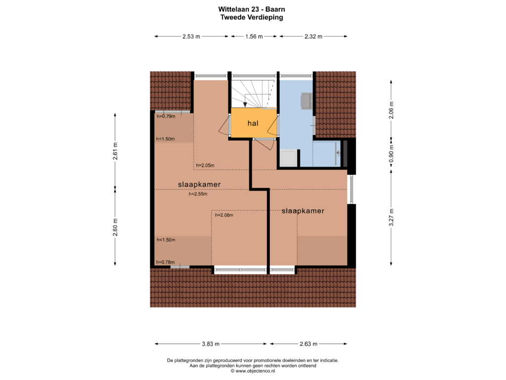 View floorplan of TWEEDE VERDIEPING of Wittelaan 23