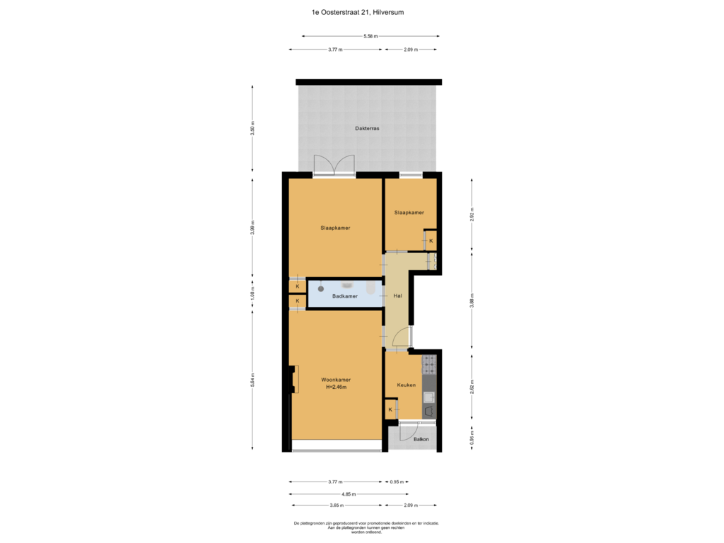 Bekijk plattegrond van Verdieping van 1e Oosterstraat 21