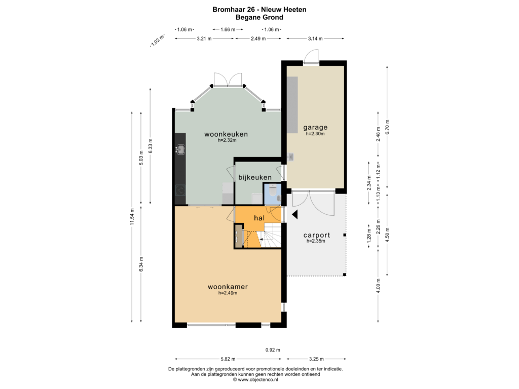 Bekijk plattegrond van BEGANE GROND van Bromhaar 26