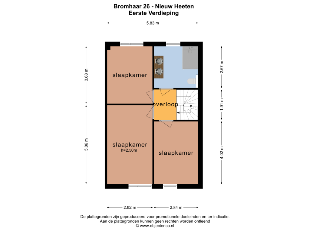 Bekijk plattegrond van EERSTE VERDIEPING van Bromhaar 26