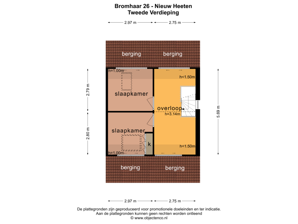 Bekijk plattegrond van TWEEDE VERDIEPING van Bromhaar 26