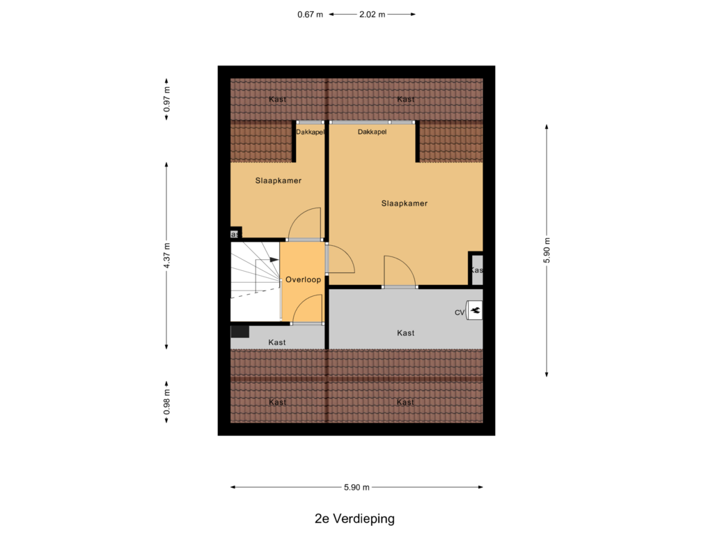 View floorplan of 2e Verdieping of Lambrechtsveld 27