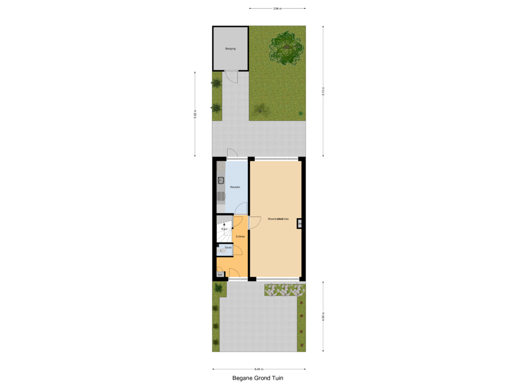 View floorplan of Begane Grond Tuin of Lambrechtsveld 27