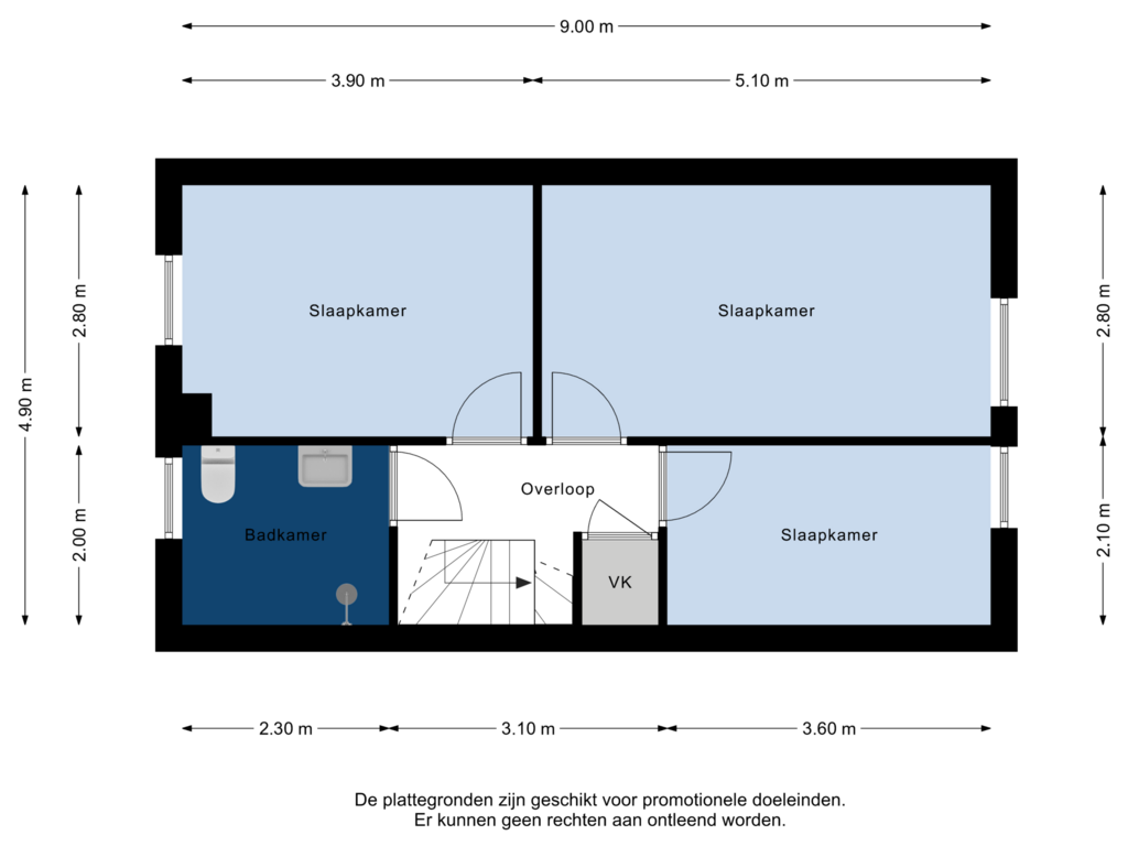 Bekijk plattegrond van 1e Verdieping van Lucretia van Merkenlaan 42