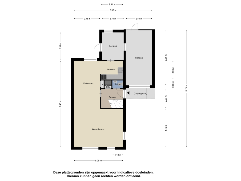 Bekijk plattegrond van Begane Grond van Brugesakker 3