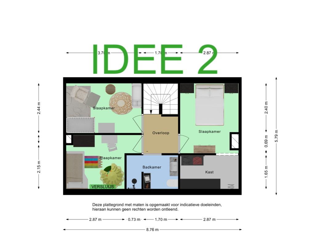 Bekijk plattegrond van Second floor IDEE 2 van Prinsessenstraat 3