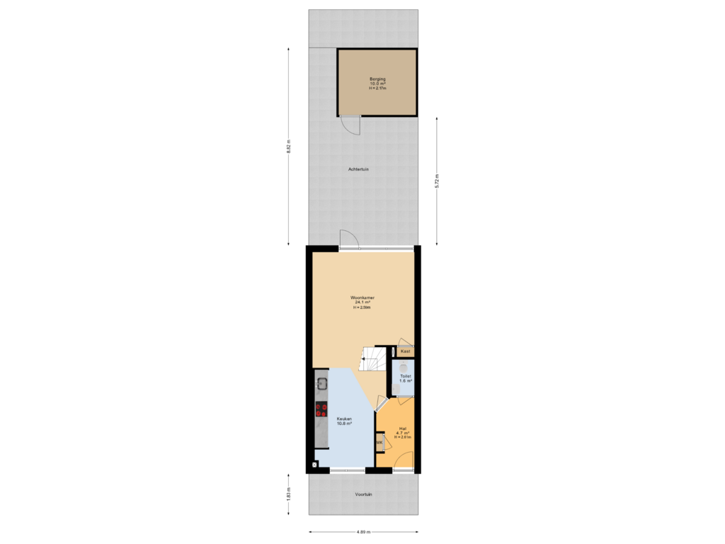 Bekijk plattegrond van Situatie van Kastanjestraat 5