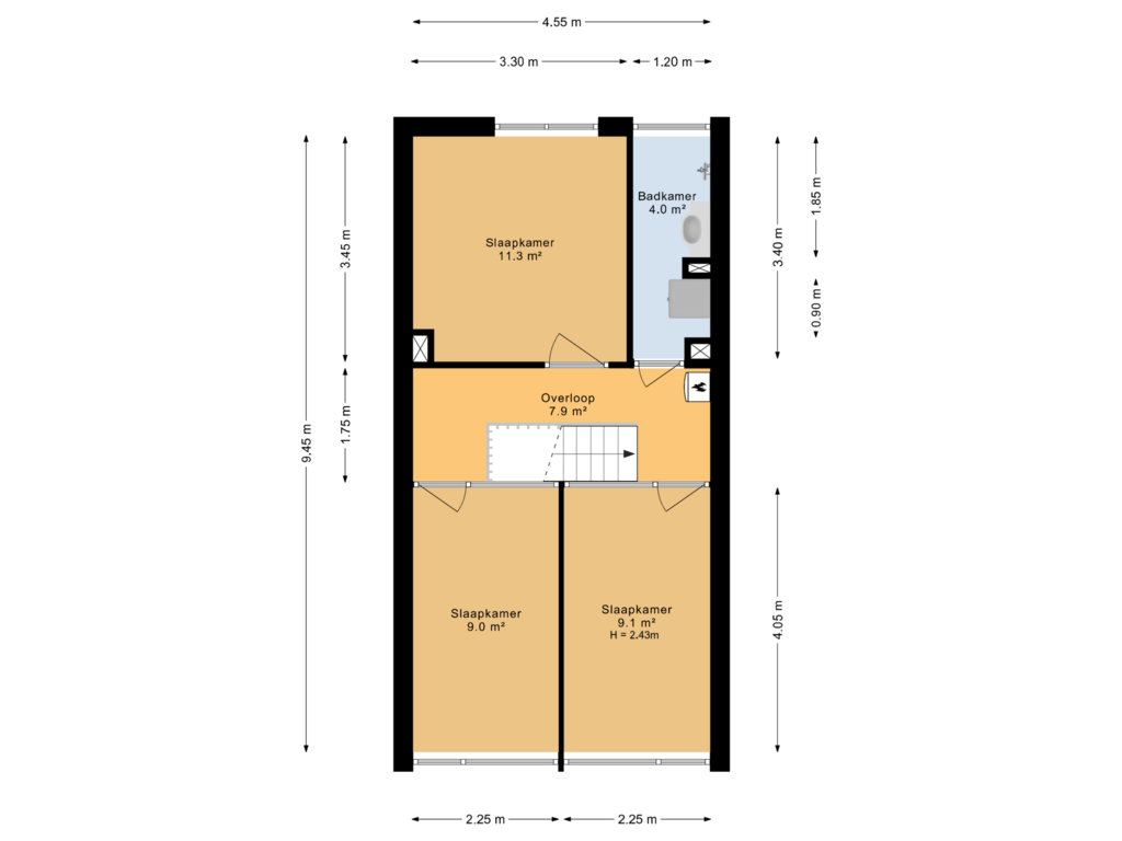 Bekijk plattegrond van 1e verdieping van Kastanjestraat 5