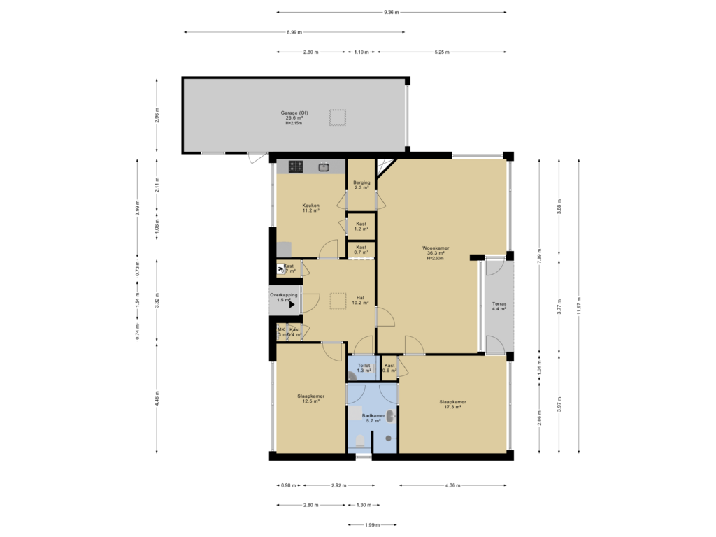 Bekijk plattegrond van Begane grond van Rocht 8