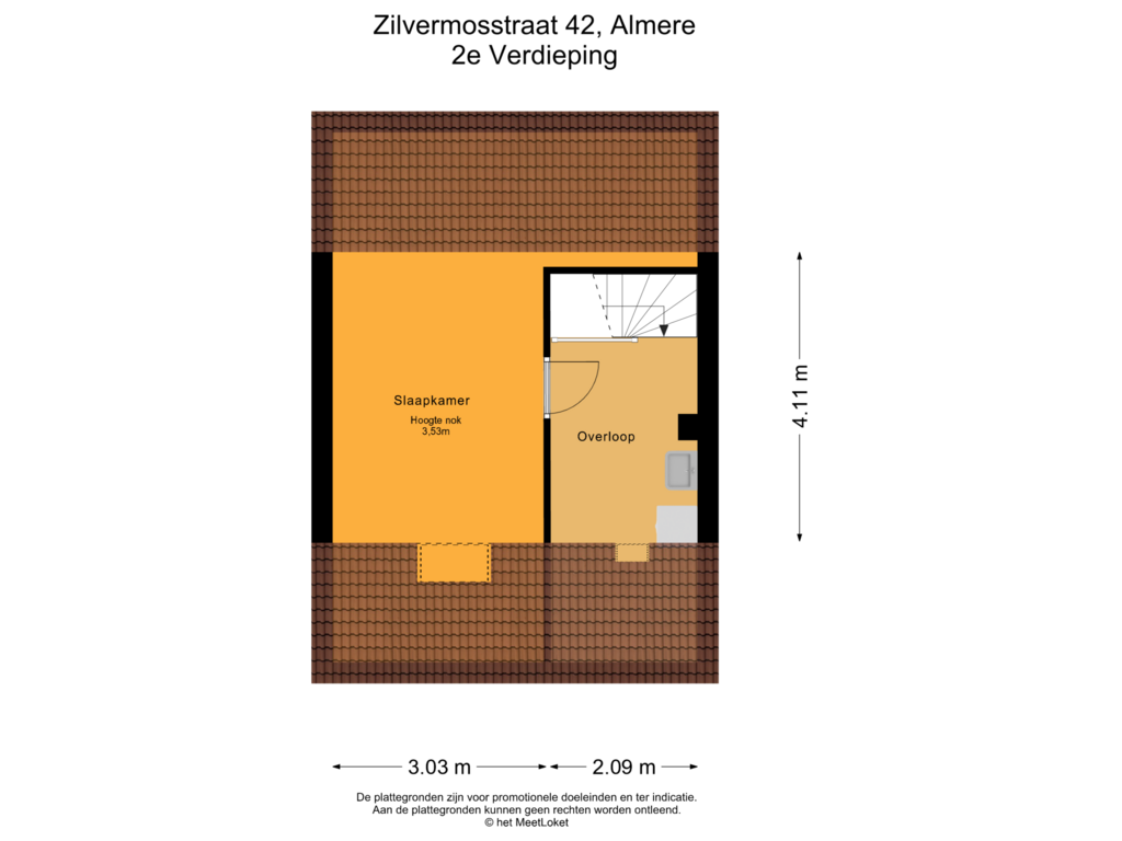 Bekijk plattegrond van 2e Verdieping van Zilvermosstraat 42