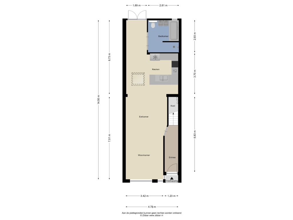 Bekijk plattegrond van Begane Grond van Weverstraat 18