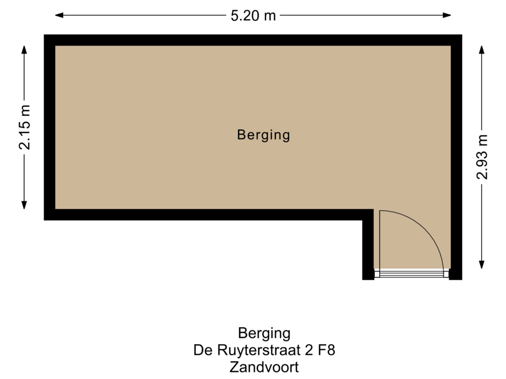 Bekijk plattegrond van Berging van de Ruyterstraat 2-F8