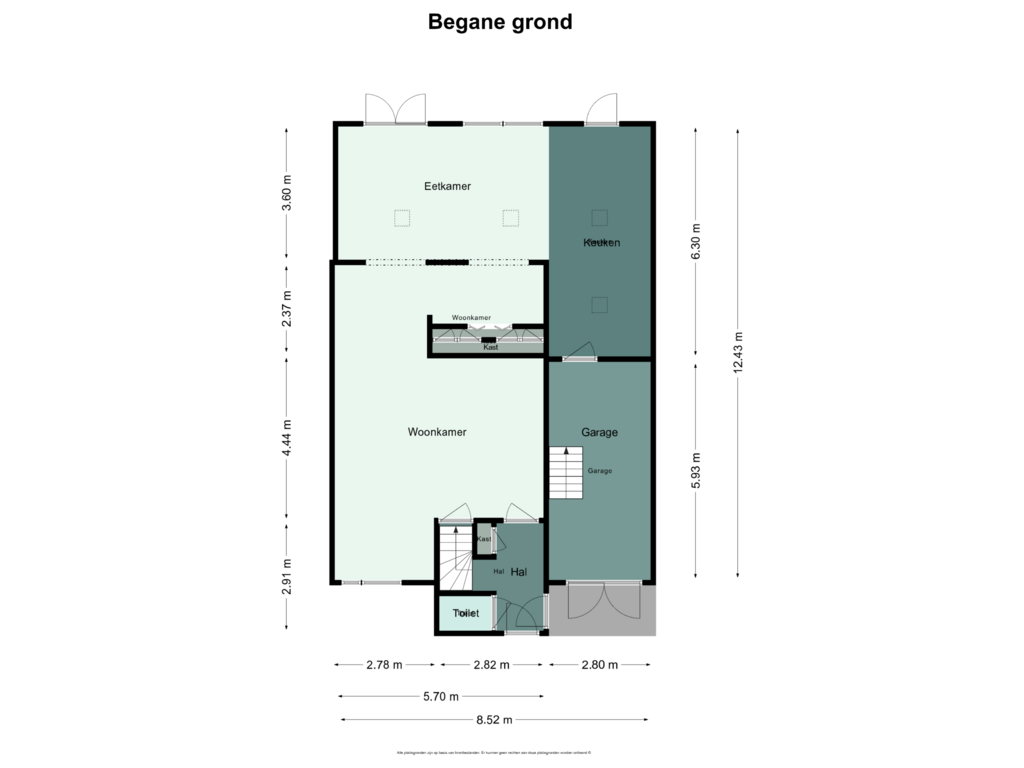 Bekijk plattegrond van Begane grond van Bokkenstraat 17