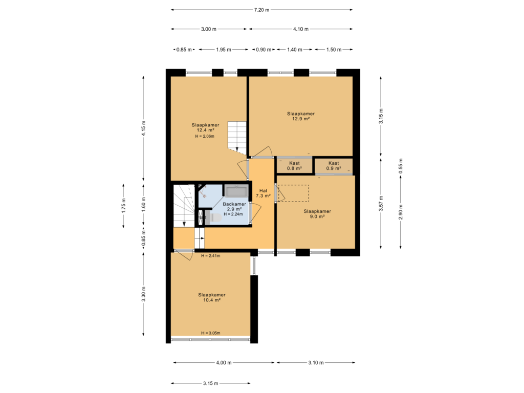 Bekijk plattegrond van 1e verdieping van Kolwal 16