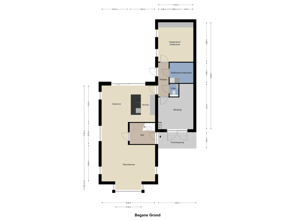 View floorplan of Begane Grond of Gruttostraat 11