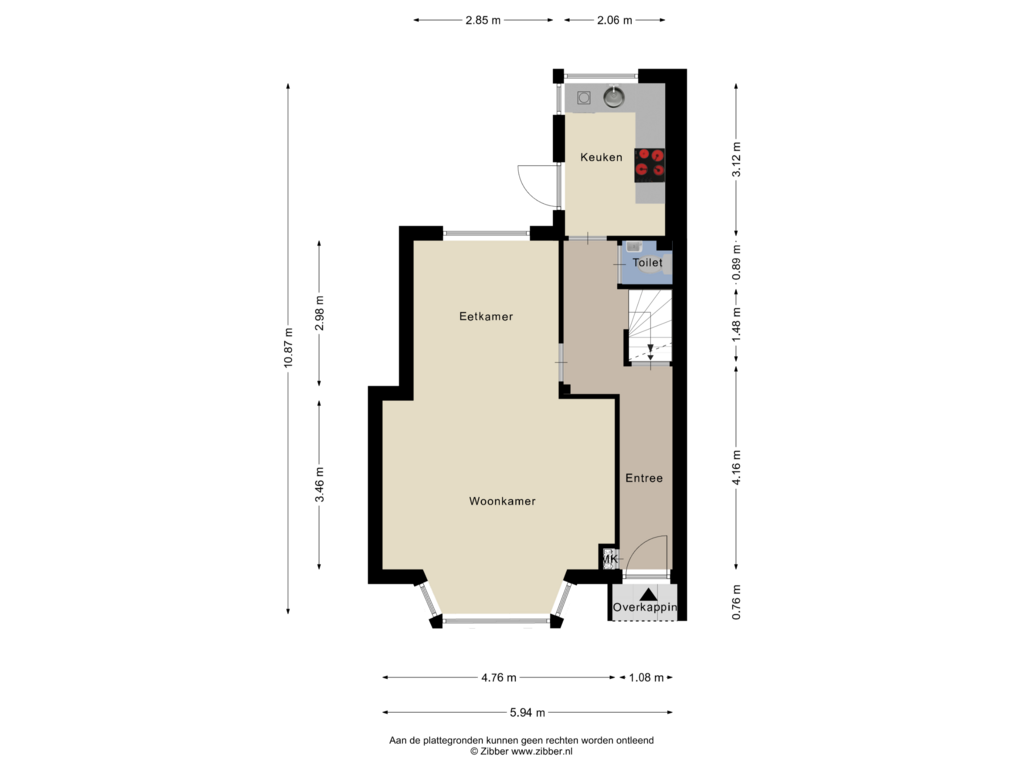 Bekijk plattegrond van Begane Grond van van Ostadestraat 55