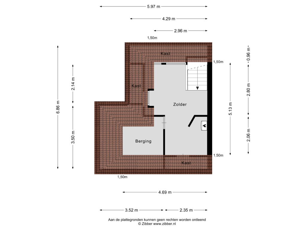 Bekijk plattegrond van Tweede Verdieping van van Ostadestraat 55