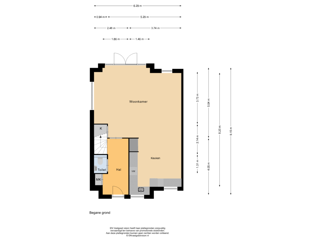 View floorplan of Begane grond of Pronkgevel 21