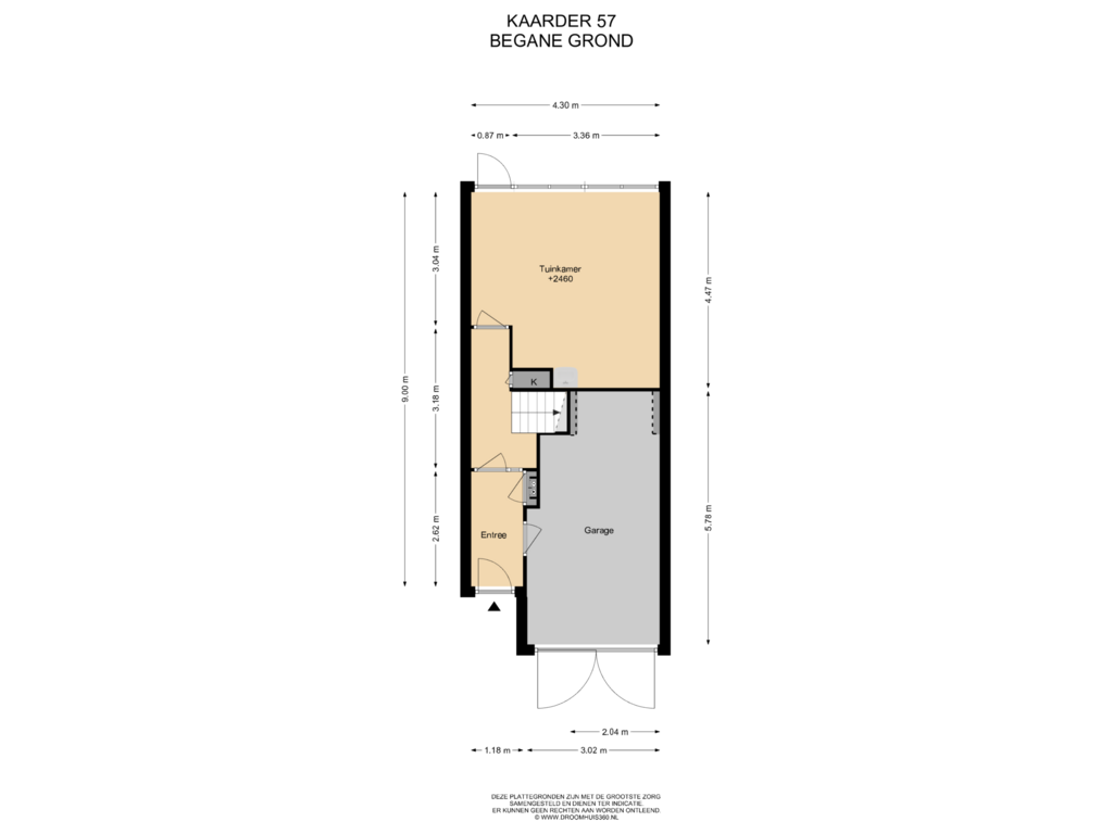 Bekijk plattegrond van Begane Grond van Kaarder 57