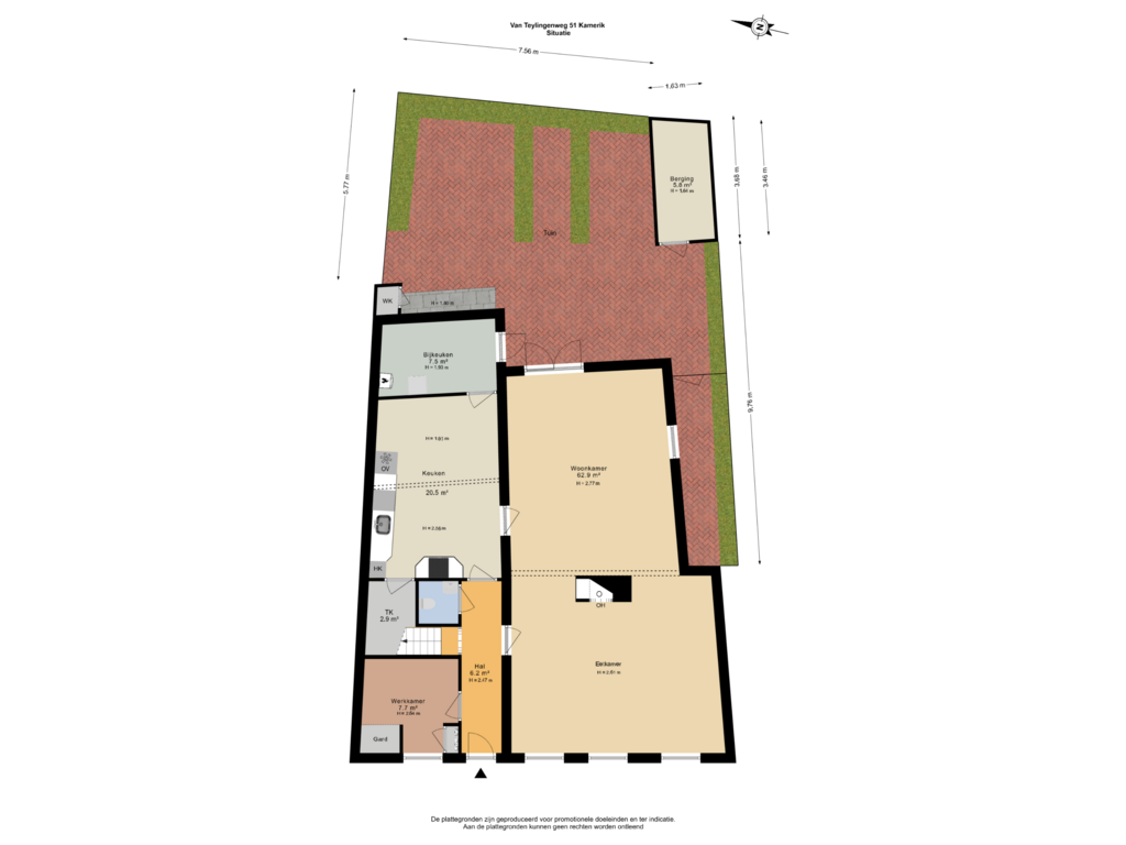 View floorplan of Situatie of Van Teylingenweg 51