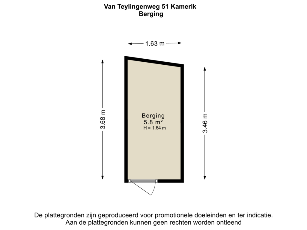 View floorplan of Berging of Van Teylingenweg 51