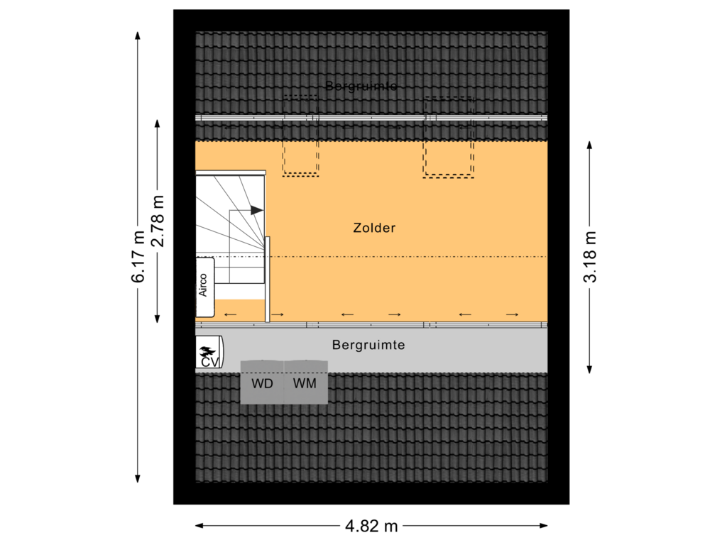 Bekijk plattegrond van Tweede verdieping van Leijenhof 24