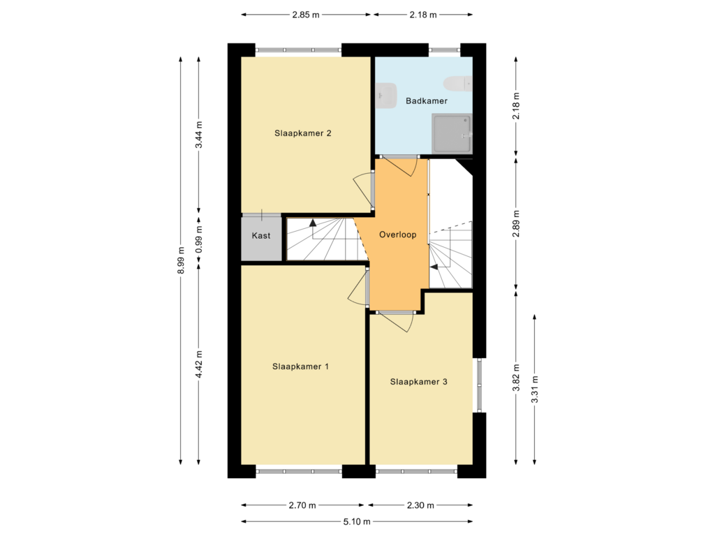 Bekijk plattegrond van Eerste verdieping van Kervelbrink 18