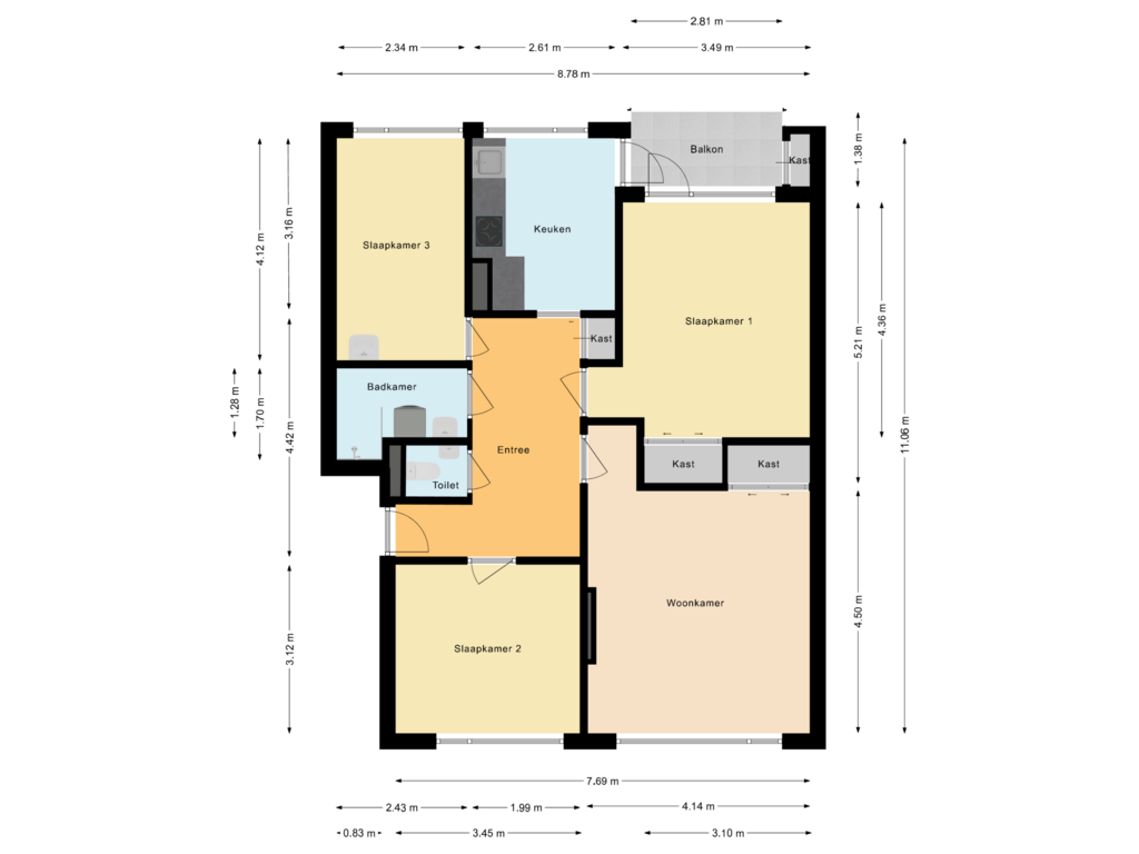 Bekijk plattegrond van Appartement van Dingostraat 40