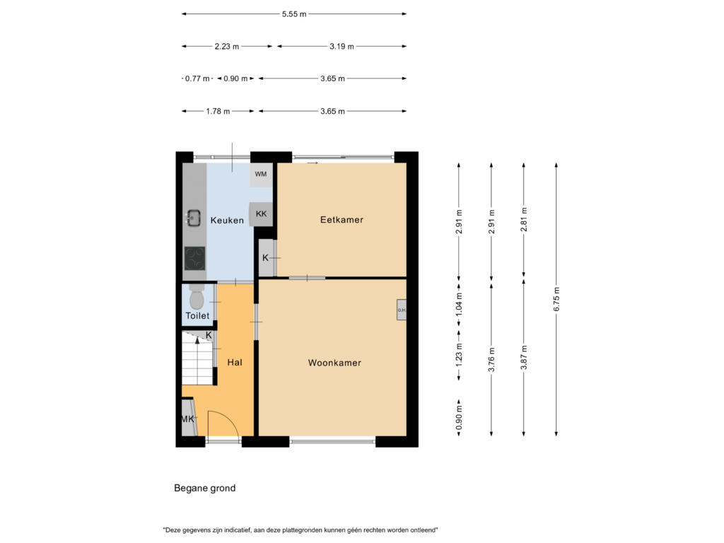 Bekijk plattegrond van Begane grond van Munnikenweg 85